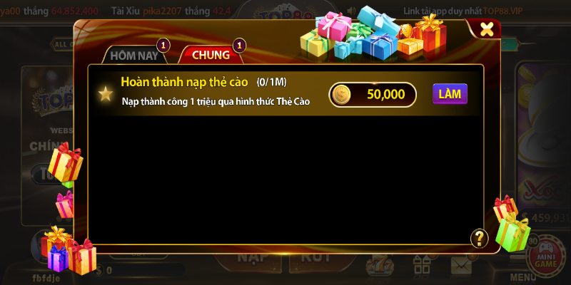 Khuyến mãi nạp tiền lần đầu cho hội viên