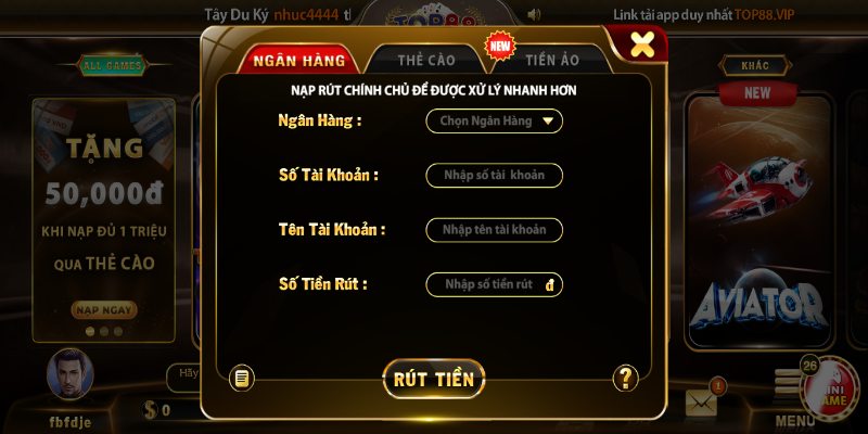 Thao tác giao dịch rút tiền đơn giản, an toàn